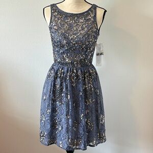 Aidan Mattox Lace Beaded Party Dress Size 2 NWT
